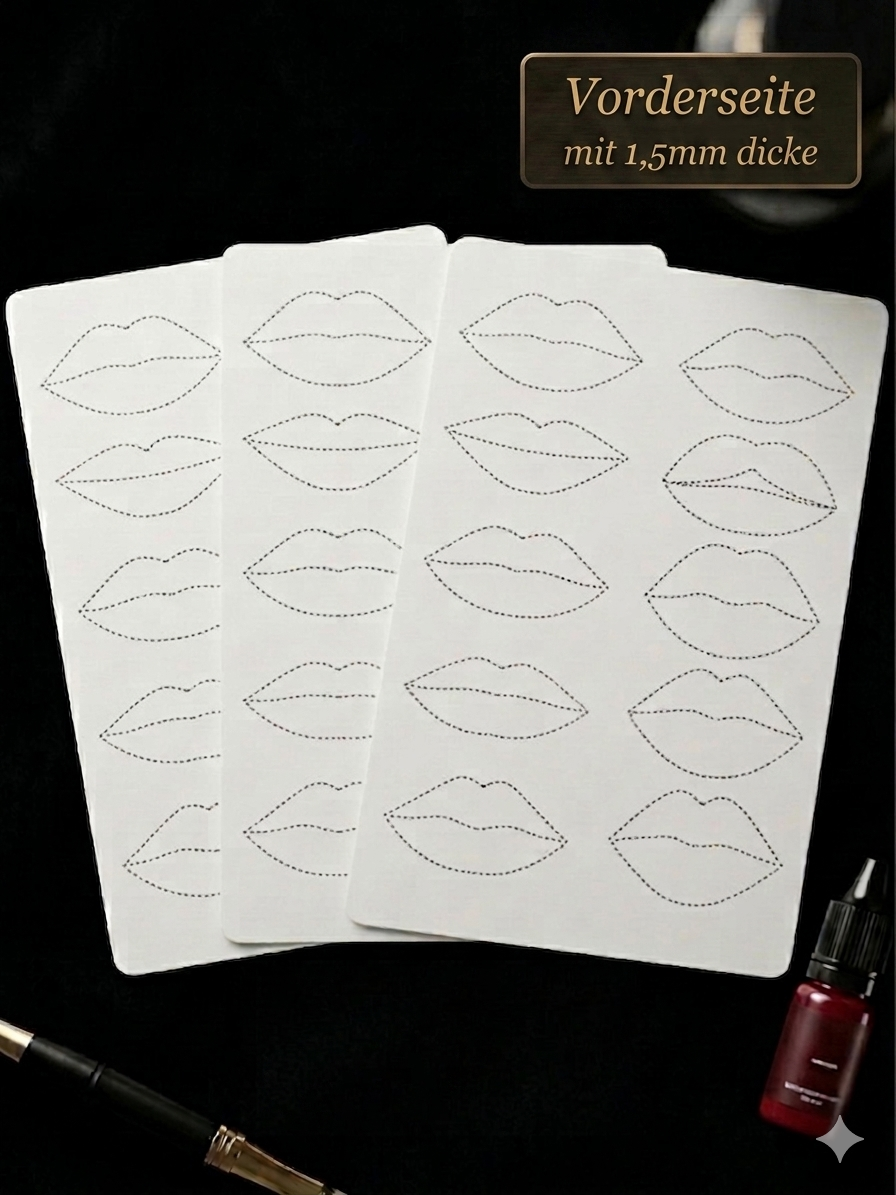 Vog PMU/Tattoo Übungshaut Latex 
Lippen 3 Stk. 1,5mm dicke