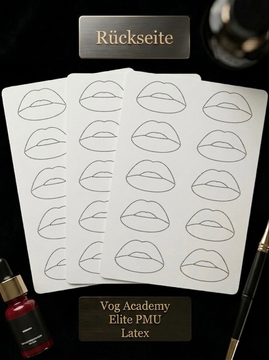 Vog PMU/Tattoo Übungshaut Latex 
Lippen 3 Stk. 1mm dicke