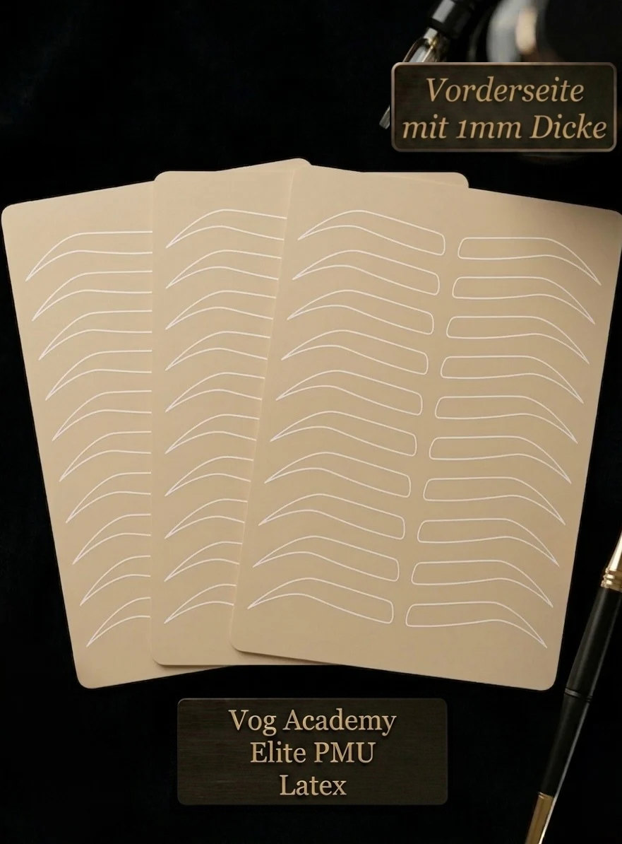 Vog Microblading Übungshaut Latex 
Augenbrauen 3 Stk. 1mm dicke