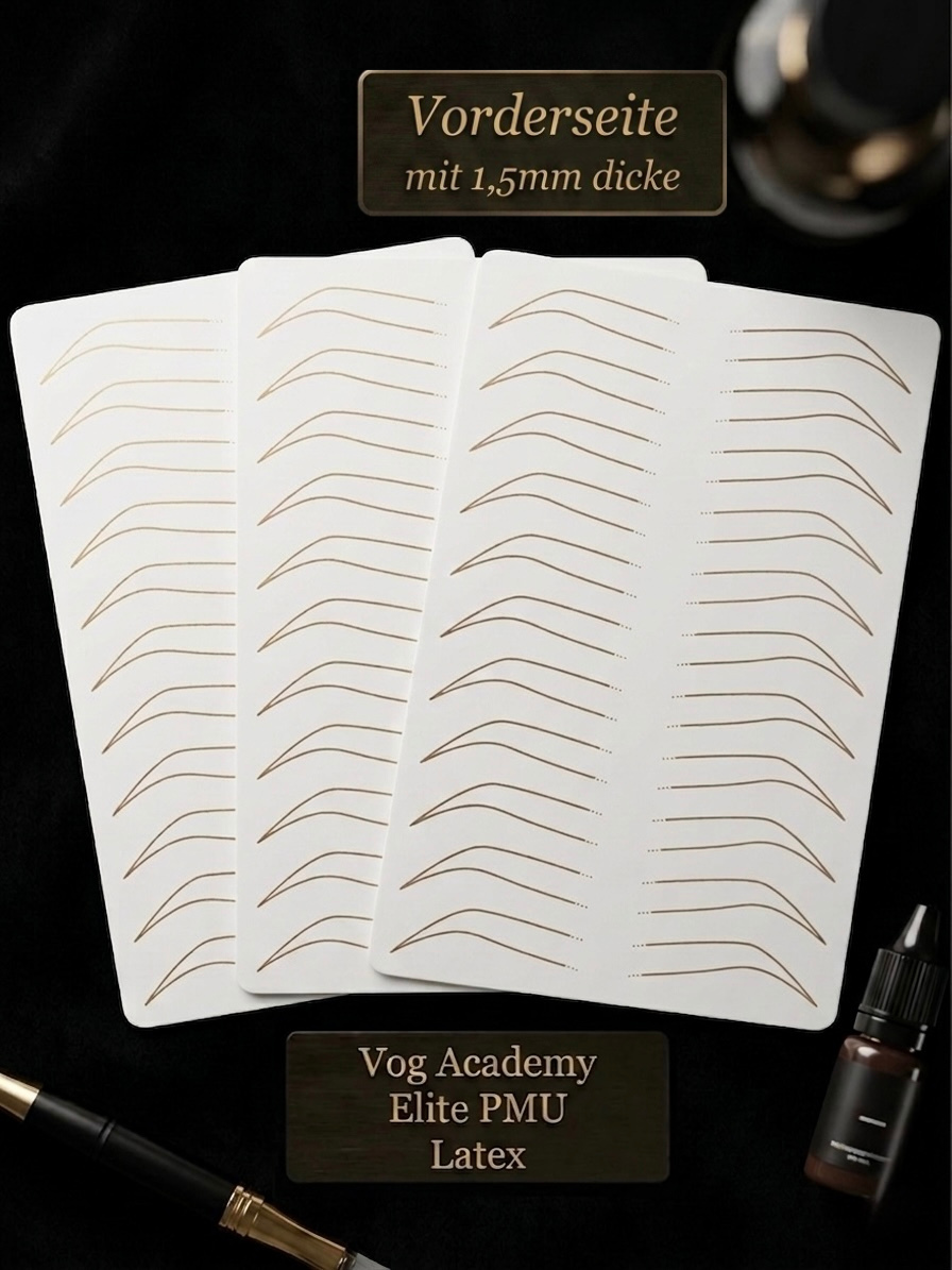 Vog PMU/Tattoo Übungshaut Latex 
Augenbrauen 3 Stk. 1,5mm dicke